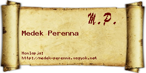 Medek Perenna névjegykártya